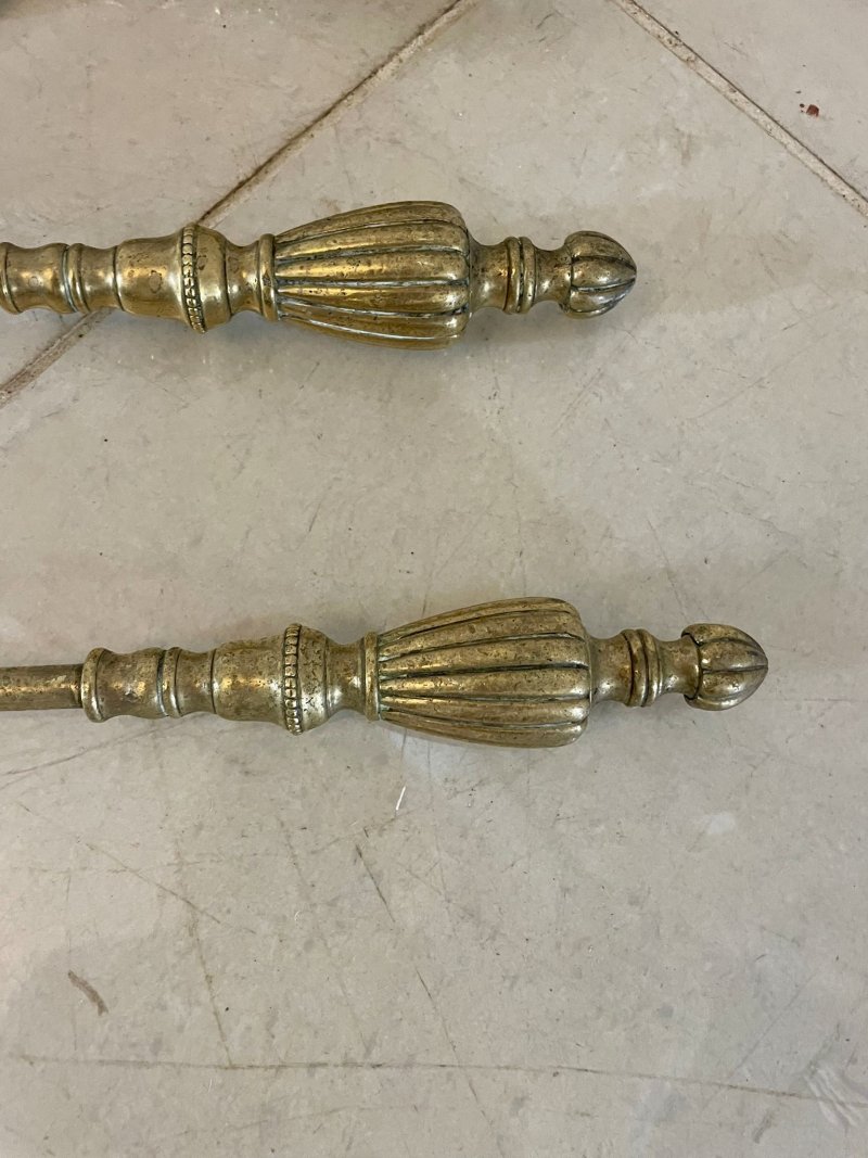 Set of Antique Victorian Quality Brass Fire Irons - Image 3